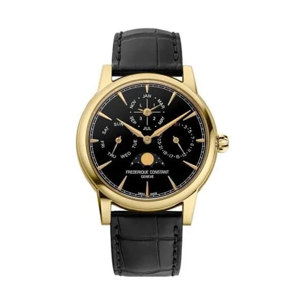 Frédérique Constant Montre Frédérique Constant Manufacture Classic Perpetual Calendar Automatique Cadran Bleu nuit Bracelet Cuir - FC-776ONB3H7