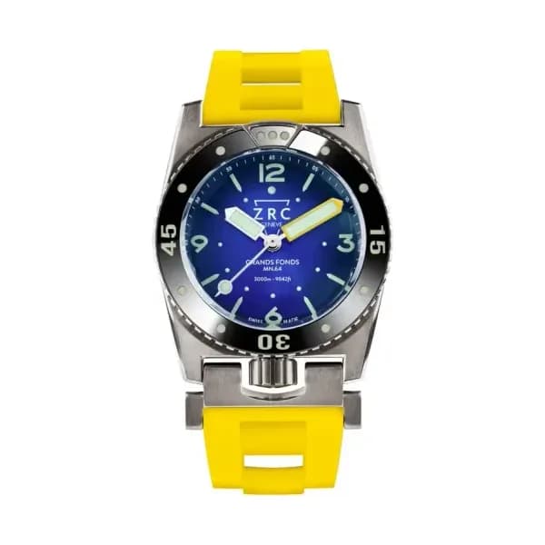 ZRC Montre ZRC Grands Fonds MN64 Titane Rubber automatique cadran dégradé bracelet caoutchouc 41,5 mm