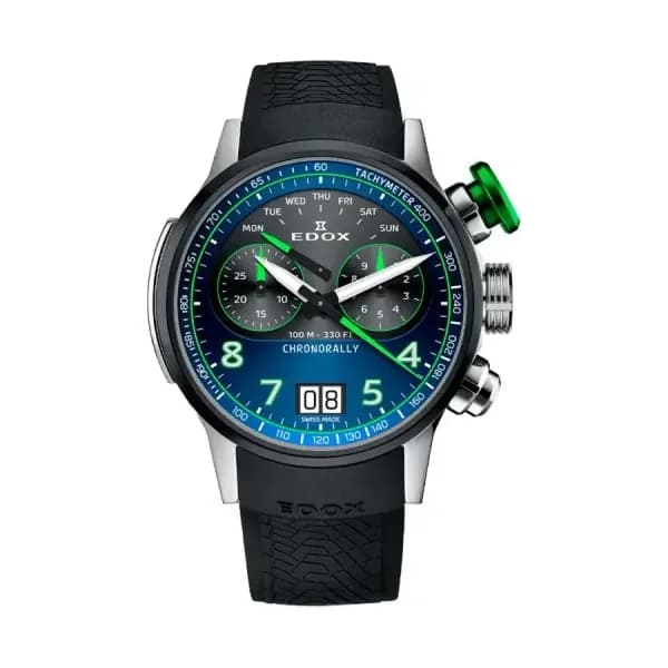 Edox Montre Chronorally Chronograph 45 38003-TINV-BUNV