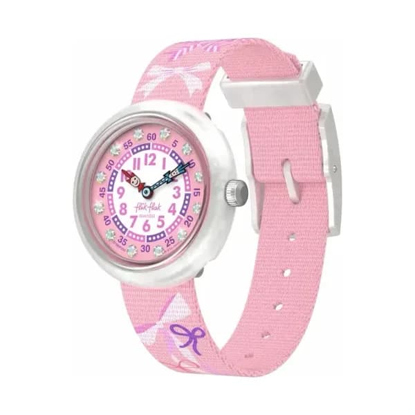 Flik Flak Montre quartz Fille Showtime Rose, Blanc
