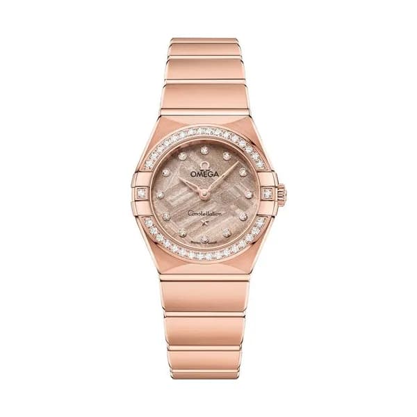 Omega Montre Omega Constellation Météorite Or Sedna quartz cadran or bracelet or rose 25 mm