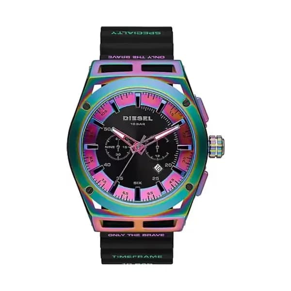 Diesel Montre Homme DIESEL TIMEFRAME en Silicone Noir