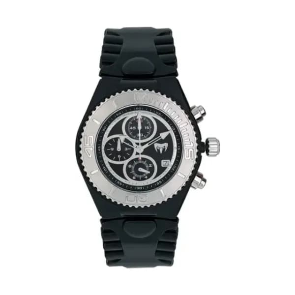 Daniel Gérard Montre Occasion Technomarine Quartz Bracelet Caoutchouc Noir