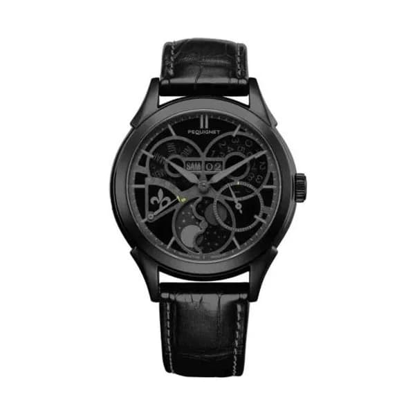 Pequignet Montre Pequignet Royale Saphir Fantôme Automatique Cadran Noir - 9010844