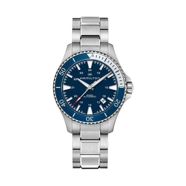 Hamilton Montre Hamilton Khaki Navy Scuba automatique cadran bleu bracelet acier 40 mm