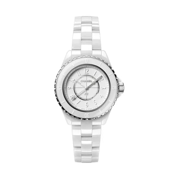 Chanel Montre CHANEL J12 Phantom quartz cadran blanc bracelet céramique haute résistance noir 33 mm