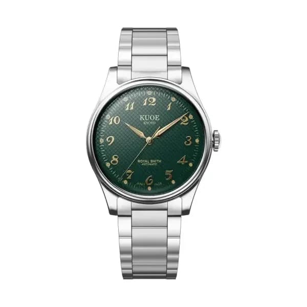 Kuoe Kyoto Montre Royal Smith 90-006 Breguet Numerals Silver Case Green Dial