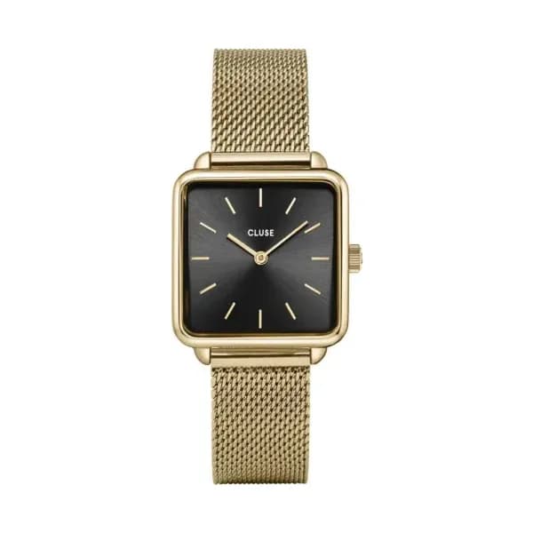 Cluse La Tétragone Watch Mesh, Black, Gold Colour