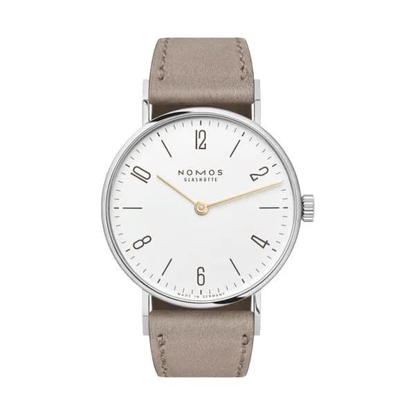 Nomos Montre NOMOS Tangente 33 duo mécanique fond saphir bracelet cuir beige 32,8 mm