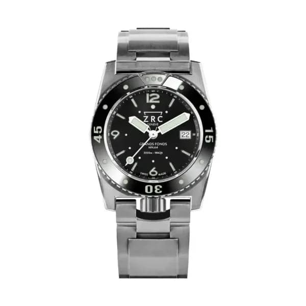 ZRC Montre ZRC GRANDS FONDS MN64 FULL Titane automatique cadran noir bracelet titane 41,5 mm