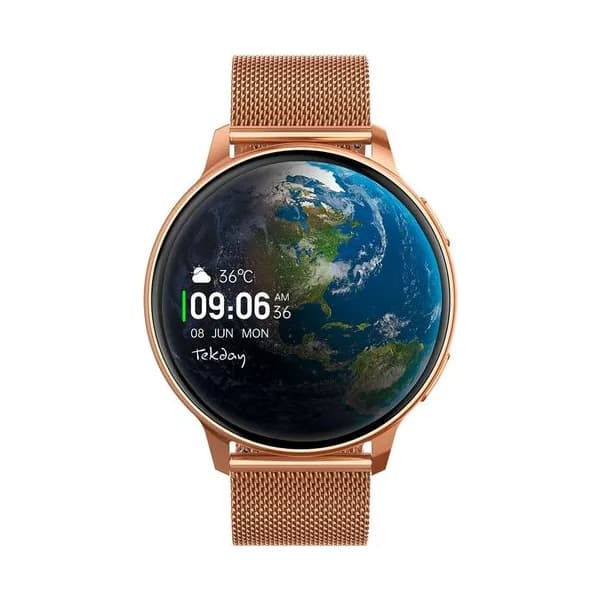 Tekday Montre Connectée Tekday en Acier et PVD Doré Rose