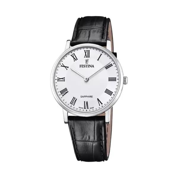 Festina Swiss Made Montre Festina Collection Swiss Made en Cuir Noir