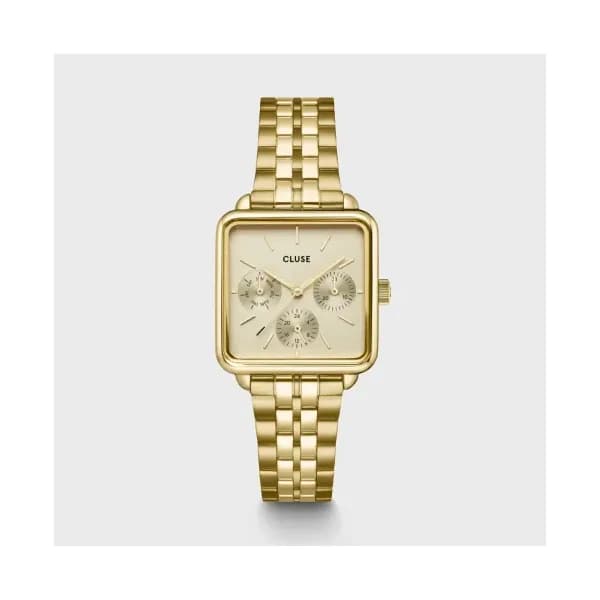 Cluse La Tétragone Multifunction Watch Steel, Full Gold Colour