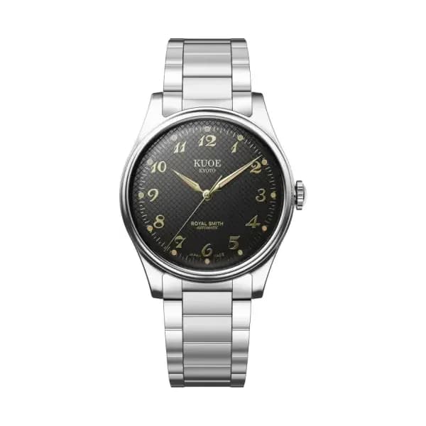 Kuoe Kyoto Montre Royal Smith 90-006 Breguet Numerals Silver Case Black Dial