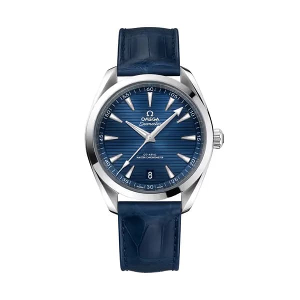Omega Seamaster 41 mm, acier sur bracelet en cuir