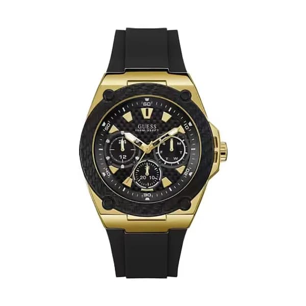 Guess Montre Homme GUESS LEGACY en Silicone Noir Etanche