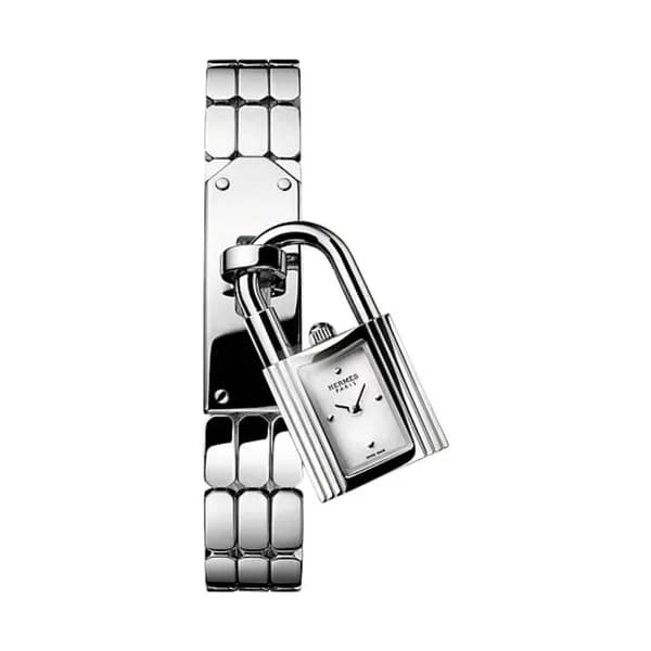 Hermès Montre HERMÈS Kelly Mini Modèle quartz cadran laqué blanc bracelet acier 16 mm