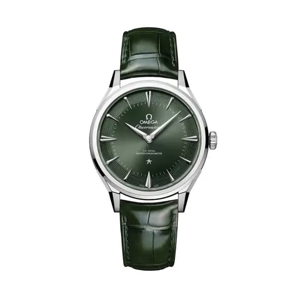 Omega Constellation 39,4 mm, O-MEGASTEEL sur alligator