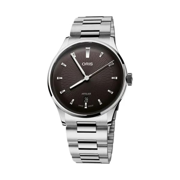 Oris Montre Oris Artelier Date automatique cadran noir bracelet acier 38 mm